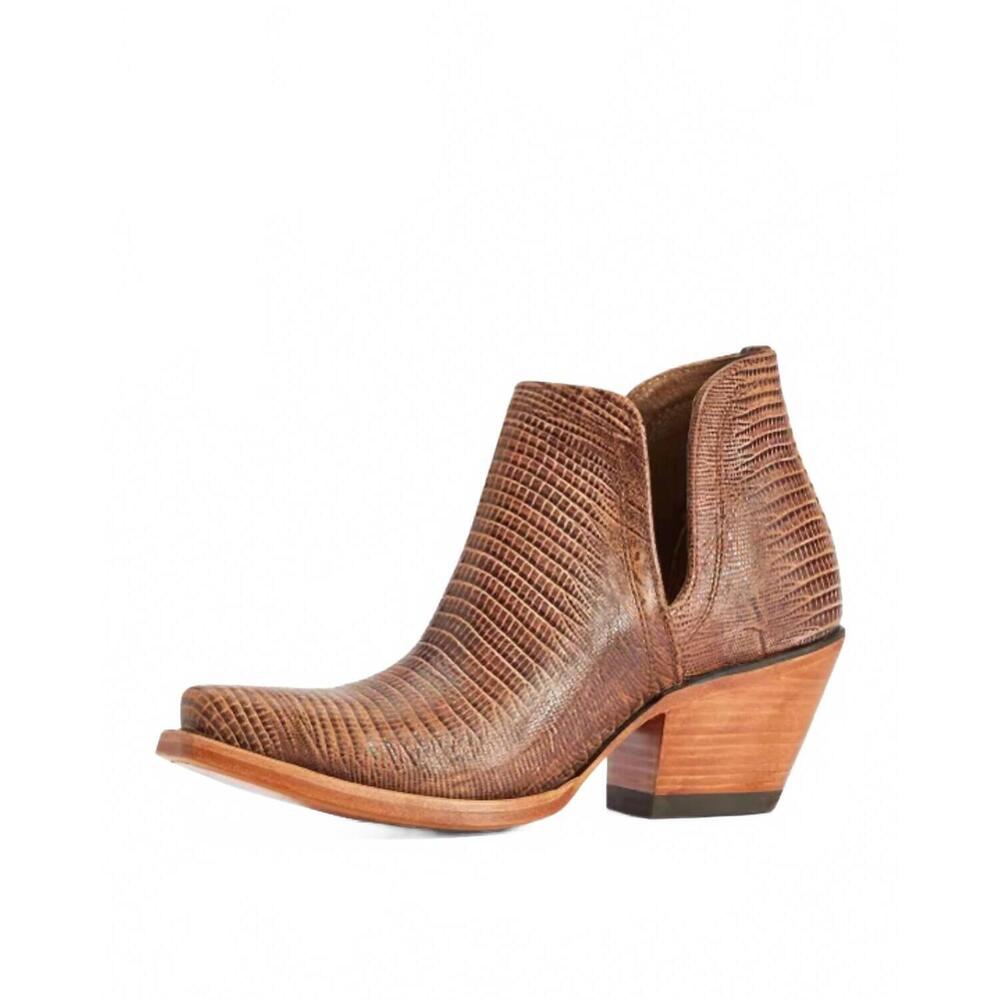 NEW ARIAT women's dixon lizard western boots in brown